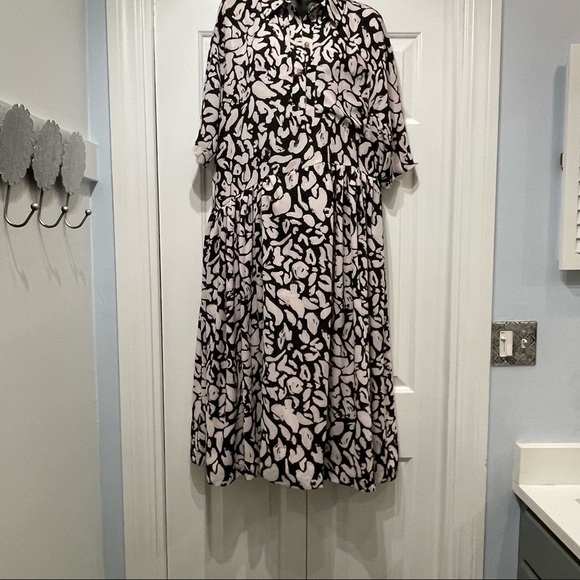 Stine Goya | Hunter Dress | Midi Medium Abstract Lined Art To Wear Black $350 - Picture 10 of 16